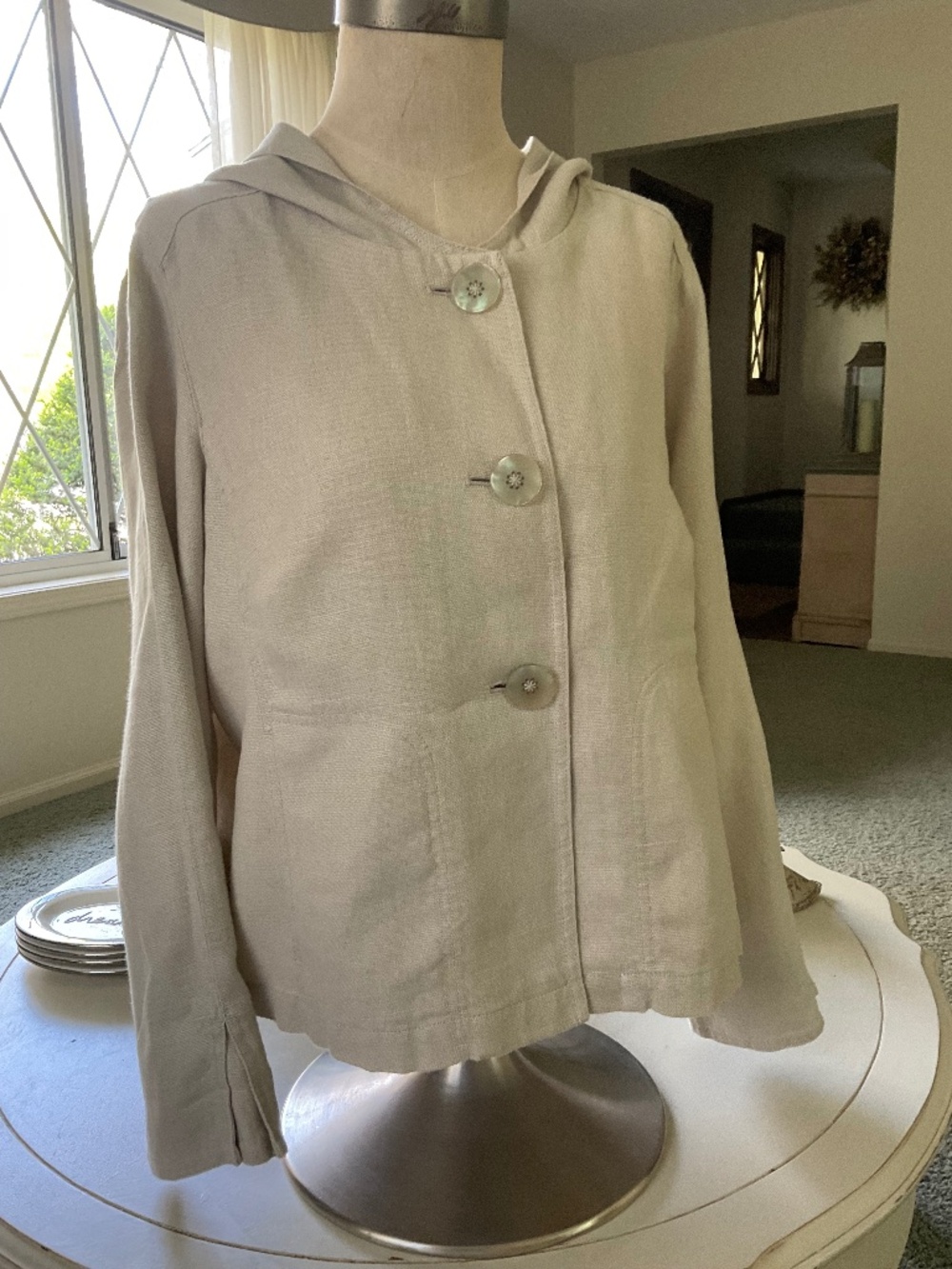 J Jill Tan Hemp Jacket, Size L